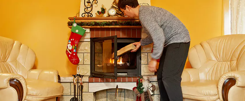 Rusted Metal Fireplace Restoration in Mansfield, Texas